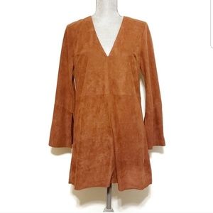 NEW Astr the Label Faux Suede Caramel Shift Dress